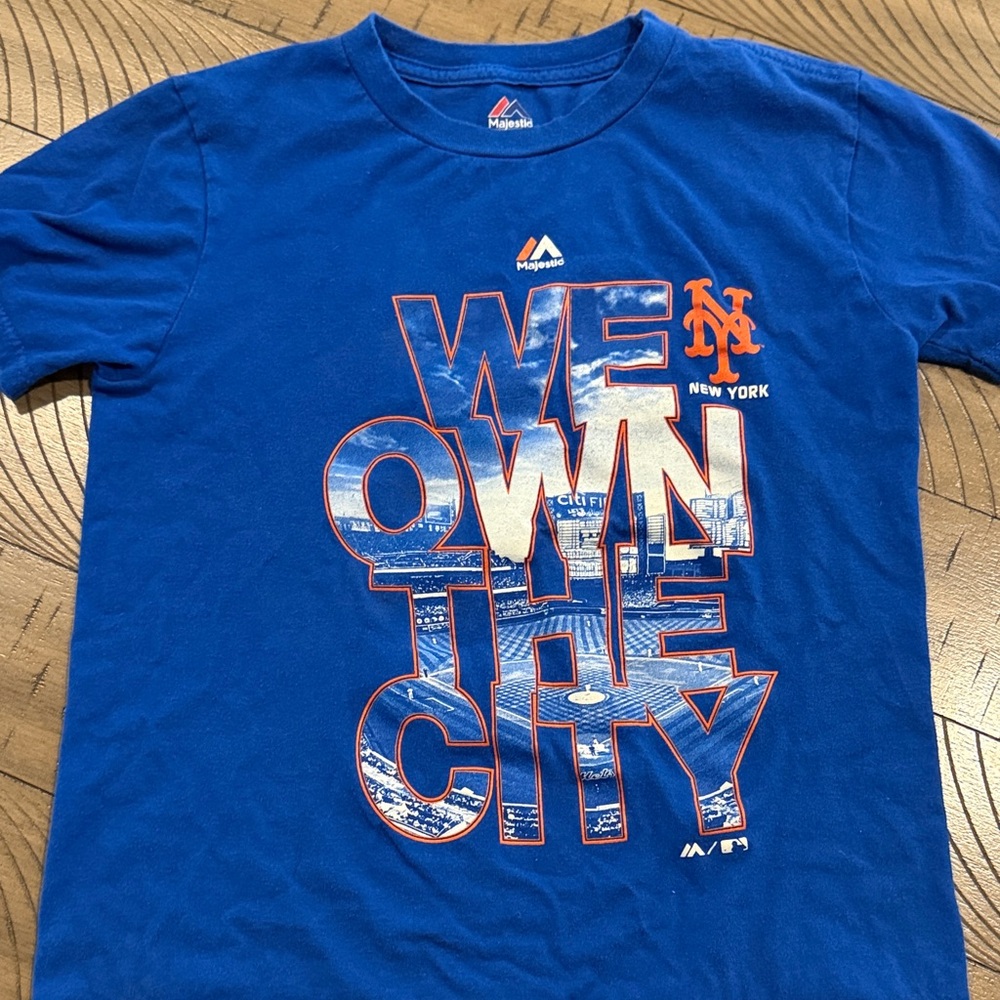 Majestic Royal Blue Mets Graphic Tee